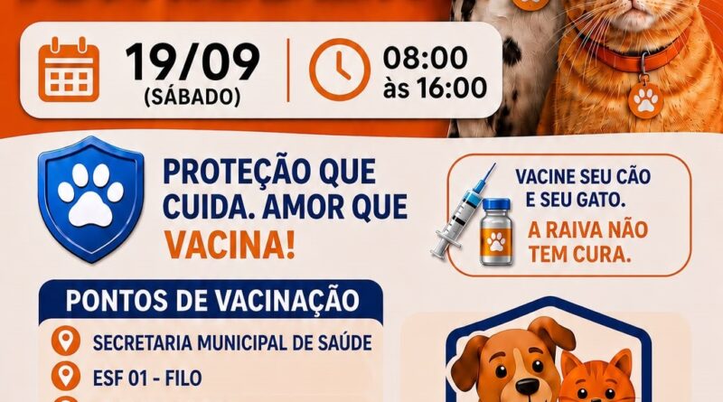 Minaçu realiza campanha de vacinação antirrábica em setembro